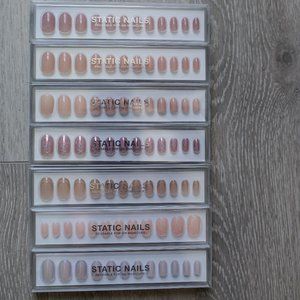 7 sets of NEW Static Nails Reusable Pop on Manicures